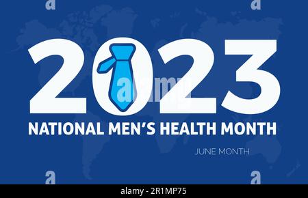 2023 Concept National Men's Health Month Gesundheitsbewusstsein Vektor Illustration Banner Template. Stock Vektor