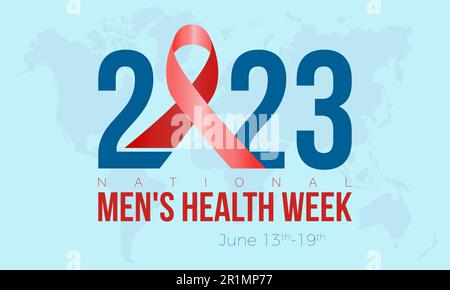2023 Concept National Men's Health Week Gesundheit Bewusstsein Vektor Illustration Banner Vorlage. Stock Vektor