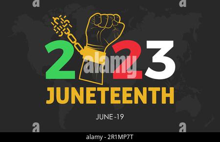 2023 Concept Juneteenth african Freedom Celebration Vektorvorlage Stock Vektor