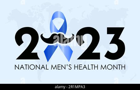 2023 Concept National Men's Health Month Gesundheitsbewusstsein Vektor Illustration Banner Template. Stock Vektor