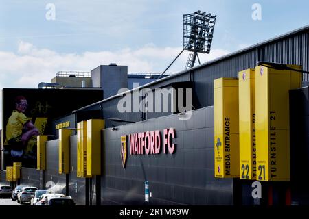 Watford Fußballstadion, Vicarage Road, Watford, Herts, England, Uk Stockfoto