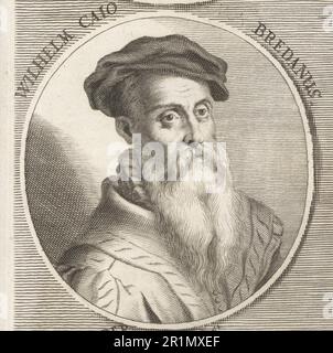 Willem Key, flämischer Renaissance-Maler, geboren in Breda, Niederlande, 1516-1568. Guilielmo Caio, Bredano. Wilhelm Caio Bredanus. Copperplate-Gravur nach einer Illustration von Joachim von Sandrart von seiner L’Academia Todesca, della Architectura, Scultura & Pittura, oder Teutsche Academie, der Edlen Bau- Bild- und Mahlerey-Kunste, Deutsche Akademie für Architektur, Skulptur und Gemälde, Jacob von Sandrart, Nürnberg, 1675. Stockfoto