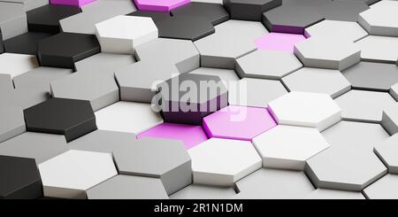 Farbenfrohe Würfel, die in einem Muster angeordnet sind. 3D-Darstellung Stockfoto