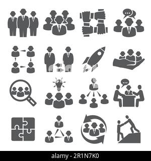 Teamwork-Symbole auf weißem Hintergrund Stock Vektor