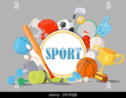 Designvorlage für Sportposter-Vektorzeichnungen Stock Vektor