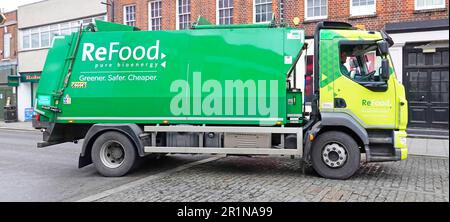 Re Food ein Recyclingunternehmen, das Lebensmittelabfälle von Betriebsstätten sammelt und zu erneuerbarer Bioenergie umwandelt, einschließlich nährstoffreichem Biodünger England UK Stockfoto