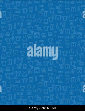 Herren-T-Shirt-Bekleidung und -Accessoires. Zeichnungsstil Kreide. Handgezeichnetes nahtloses Muster Stock Vektor