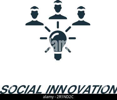 Symbol für soziale Innovation. Einfarbiges einfaches Schild aus einer gemeinnützigen und wohltätigen Sammlung. Symbol für soziale Innovation für Logo, Vorlagen, Webdesign und Stock Vektor