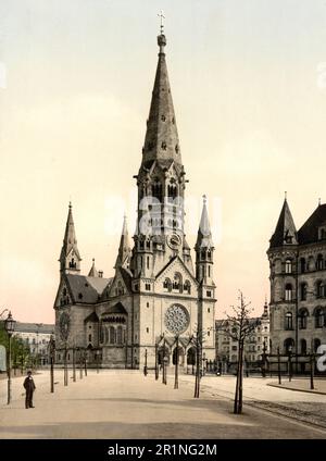 Kaiser-Wilhelm-Gedächtniskirche, Berlin, c. 1895, Deutschland, historisch, Digital restaurierte Reproduktion eines Originals aus dem 19. Jahrhundert / Kaiser-Wilhelm-Gedächtniskirche, Berlin, um 1895, Deutschland, Historisch, Digitale Restaurierte Reproduktion von einer Vorlage aus dem 19. Hundert Stockfoto