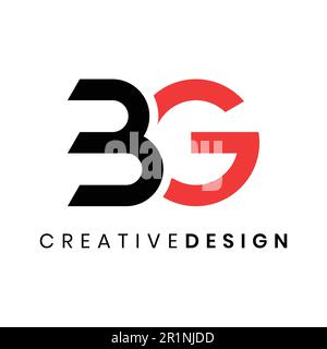 Moderne geometrische Vektordarstellung des ursprünglichen BG-Logos Stock Vektor