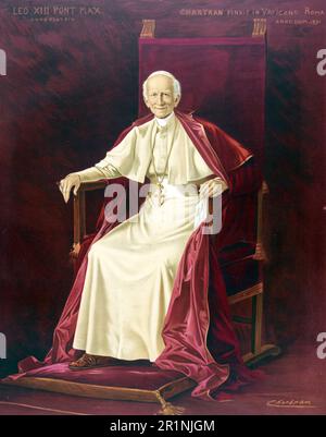 Leo XIII, Vincenzo Gioacchino Pecci, (2. März 1810 - 20. Juli 1903 in Rom) war von 1878 bis 1903 Papst der römisch-katholischen Kirche, historische, digital restaurierte Reproduktion eines Originals aus dem 19. Jahrhundert / Leo XIII., Vincenzo Gioacchino Pecci, (2. März 1810 bis 20. Juli 1903 in Rom) Krieg von 1878 bis 1903 Papst der römisch-katholischen Kirche, Historisch, digital restaurierte Reproduktion von einer Vorlage aus dem 19. Hundert Stockfoto