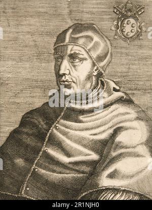 Leo X, Giovanni de' Medici, 11. Dezember 1475 bis 1. Dezember 1521, war vom 11. März 1513 bis zu seinem Tod römisch-katholischer Papst, geschichtliche, digital restaurierte Reproduktion eines Originals aus dem 19. Jahrhundert. / Leo X., Giovanni de’ Medici, 11. Dezember 1475 bis 1. 1521. Dezember, Krieg vom 11. März 1513 bis zu seiner Tod römisch-katholischer Papst, Historisch, digitale Restaurierte Reproduktion von einer Vorlage aus dem 19. Hundert Stockfoto