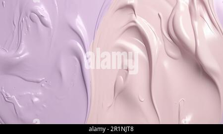 Cremefarbene Textur in violetten und beigen Farben als Hintergrund Stockfoto