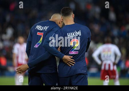 Julien Mattia / Le Pictorium - Paris Saint Germain Gastgeber des AC Ajaccio im Parc des Princes, 13. Mai 2023 - 13. Mai 05/2023 - Frankreich / Ile-de-France (Region) / Paris - Kylian Mbappe während des Spiels zwischen Paris Saint Germain und AC Ajaccio im Parc des Princes, 13. Mai 2023. Stockfoto