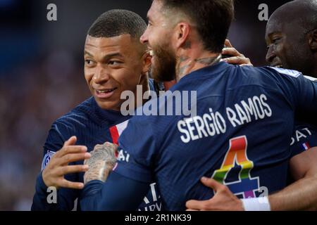 Julien Mattia / Le Pictorium - Paris Saint Germain Gastgeber des AC Ajaccio im Parc des Princes, 13. Mai 2023 - 13. Mai 05/2023 - Frankreich / Ile-de-France (Region) / Paris - Kylian Mbappe während des Spiels zwischen Paris Saint Germain und AC Ajaccio im Parc des Princes, 13. Mai 2023. Stockfoto
