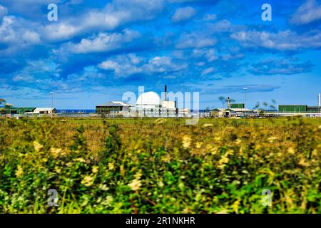 Ehemaliges Kernkraftwerk Dounreay, stillgelegtes Kernkraftwerk an der Küste, Highland, Schottland, Vereinigtes Königreich Stockfoto