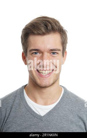 junger Mann mit toothy Lächeln Stockfoto