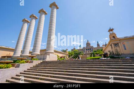 Palau Nacional, MNAC, Museu Nacional d'Art de Catalunya, Nationales Kunstmuseum von Katalonien auf Montjuic, Barcelona, Katalonien, Spanien Stockfoto