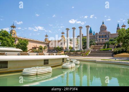 Palau Nacional, MNAC, Museu Nacional d'Art de Catalunya, Nationales Kunstmuseum von Katalonien auf Montjuic, Barcelona, Katalonien, Spanien Stockfoto