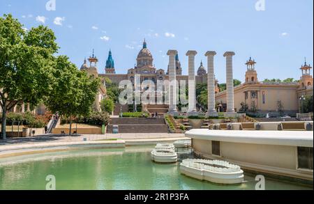 Palau Nacional, MNAC, Museu Nacional d'Art de Catalunya, Nationales Kunstmuseum von Katalonien auf Montjuic, Barcelona, Katalonien, Spanien Stockfoto