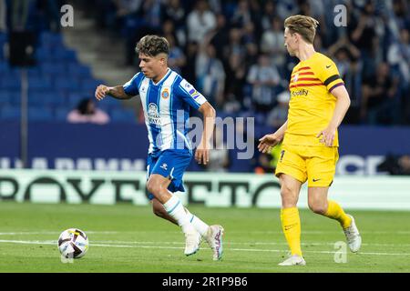 Cornella, Spanien. 14. Mai 2023. CORNELLA, SPANIEN - MAI 14: .Nico Melamed von RCD Espanyol während des Spiels La Liga zwischen RCD Espanyol und dem FC Barcelona im RCDE-Stadion am 14. Mai 2023 in Cornella, Spanien (Kreditbild: © Gerard Franco/DAX via ZUMA Press Wire) REDAKTIONELLE VERWENDUNG! Nicht für den kommerziellen GEBRAUCH! Stockfoto