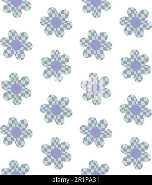 Vektor nahtloses Blumenmuster mit Karomuster Stock Vektor
