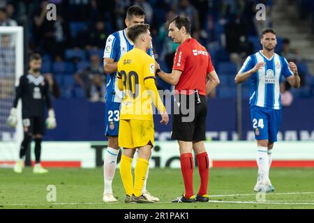 Cornella, Spanien. 14. Mai 2023. CORNELLA, SPANIEN - 14. MAI: .Gavi des FC Barcelona während des Spiels La Liga zwischen RCD Espanyol und FC Barcelona im RCDE-Stadion am 14. Mai 2023 in Cornella, Spanien (Kreditbild: © Gerard Franco/DAX via ZUMA Press Wire) NUR REDAKTIONELLE VERWENDUNG! Nicht für den kommerziellen GEBRAUCH! Stockfoto