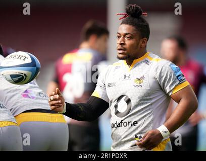 Dateifoto von 09-05-2021 von Paolo Odogwu. Paolo Odogwu, ehemaliges englisches Teammitglied, und Harlequins Dino Lamb, der in der zweiten Reihe steht, wurden in der italienischen Trainingsgruppe zur Weltmeisterschaft ernannt. Ausgabedatum: Montag, 15. Mai 2023. Stockfoto