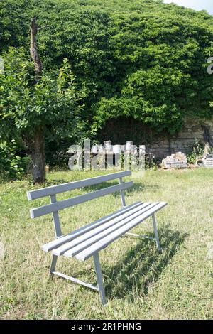 Klostergarten, Propstei Zella, Garten, Botanik, Sommer, Blick auf das Dorf, Zella, Rhön, Wartburgkreis, Thüringen, Deutschland, Europa, Stockfoto