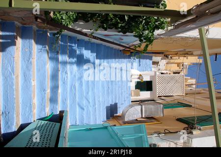 Treppe auf der Insel Symi, Griechenland Stockfoto