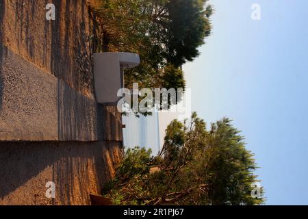 Weg zum Meer, Aussicht, Gartenanlage, Sonnenaufgang, Rhodos, Griechenland Stockfoto