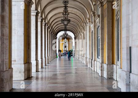 Innenansicht des Arch of Augusta Street (Arco da rua augusta) Stockfoto