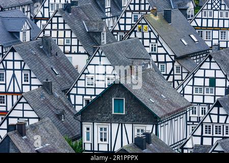 Freudenberg, Alte Flecken, Fachwerkhäuser in der Nähe von Siegen-Wittgenstein, Nordrhein-Westfalen Stockfoto