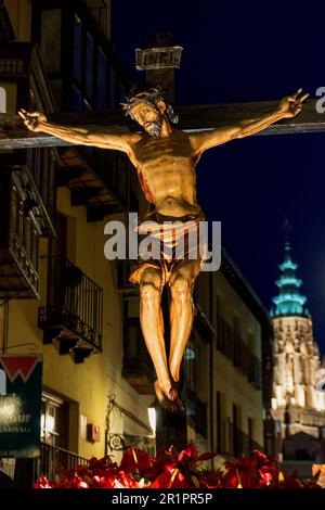 Brüderschaft von Nuestra Señora del Amparo de Toledo, Gebete im Garten, Christus an die Säule gebunden, unser Vater Jesukrat Stockfoto