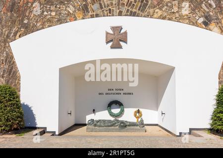 Koblenz, Ehrenmal des Deutschen Heeres in der Festung Ehrenbreitstein in Rheintal, Rheinland-Pfalz Stockfoto