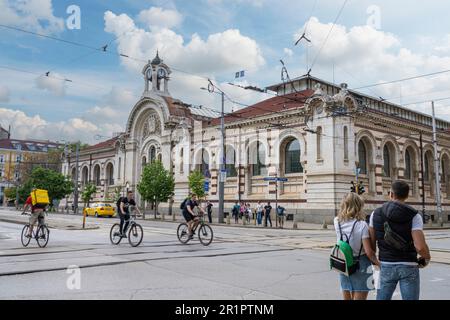 Sofia, Bulgarien. Mai 2023. Panoramablick auf das Leben in der Innenstadt Stockfoto