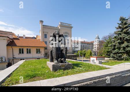 Sofia, Bulgarien. Mai 2023. Ein Blick auf den verlorenen Sohn, geschaffen vom Bildhauer Lyubomir Dalchev um 1974 Uhr im Stadtzentrum Stockfoto