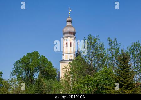 Kirche im Frühling, Westerndorf, Rosenheim, Oberbayern, Deutschland, Europa Stockfoto