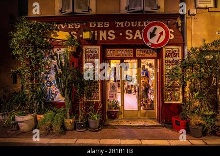 Ladenfront im Bezirk Le Panier, Marseille, Provence-Alpes-Cote d'Azur, Frankreich, Stockfoto