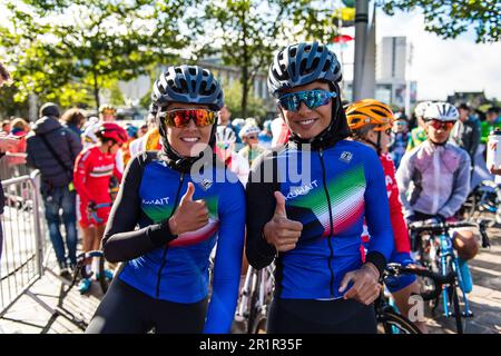 An die besten Kuwaiti-Fahrer, Kuwait-Profi der Frauen, UCI World's, World Cycling, Harrogate Yorkshire Stockfoto