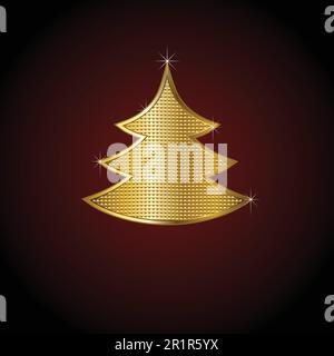 Goldene Ikone eines Weihnachtsbaums Stock Vektor