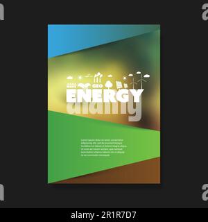 Design-Vorlage Für Den Eco Flyer – Thema „Erneuerbare Energien“ Stock Vektor