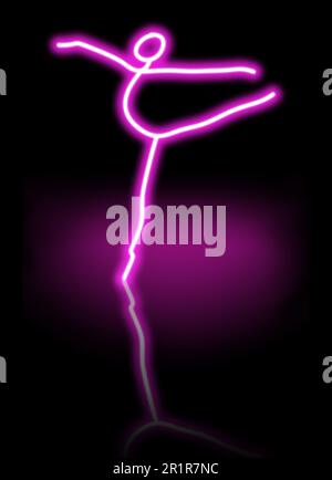 Abbildung einer tanzenden Leuchtreklammfigur Stockfoto