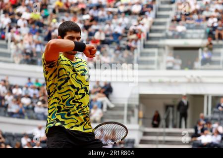 Rom, Italien. 15. Mai 2023; Foro Italico, Rom, Italien: ATP 1000 Masters Rome, Tag 8; Carlos Alcaraz (ESP) versusFabian Marozsan (HUN) Kredit: Action Plus Sports Images/Alamy Live News Stockfoto