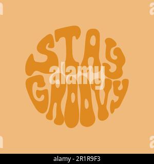 Bleiben Sie in der Farbe Orange mit einem coolen Schriftzug im isolierten Design Stock Vektor