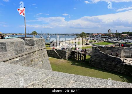 Das Castillo de San Marcos (Spanisch für 'St. Mark's Castle') ist das älteste Mauerwerk auf dem amerikanischen Festland und befindet sich im Westen Stockfoto