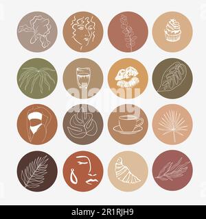 Satz von Social-Media-Symbolen für Titelseiten. Stock Vektor