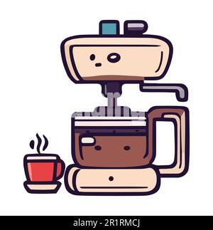Retro-Kaffeemaschine. Vektor für Vintage-Kaffeemaschinen. Stock Vektor