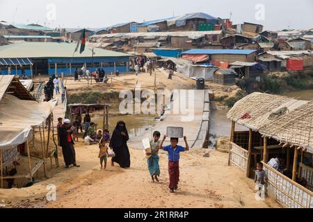 Allgemeiner Blick auf das Rohingya-Flüchtlingslager Cox's Bazar Bangladesh Stockfoto