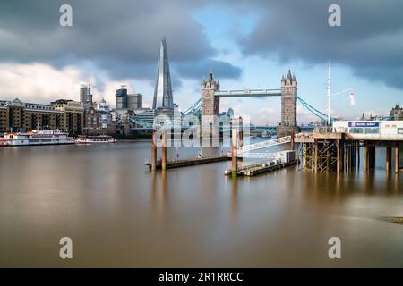 LONDON, Vereinigtes Königreich - 3. APRIL 2019: HMS President, ein legendäres Royal Navy Shore Establishment in London, England Stockfoto